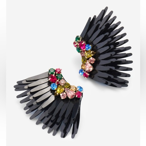 πΊπHPππΊ NWT Mignonne Gavigan Mega Mini Madeline Earrings Black Multi - Picture 13 of 16